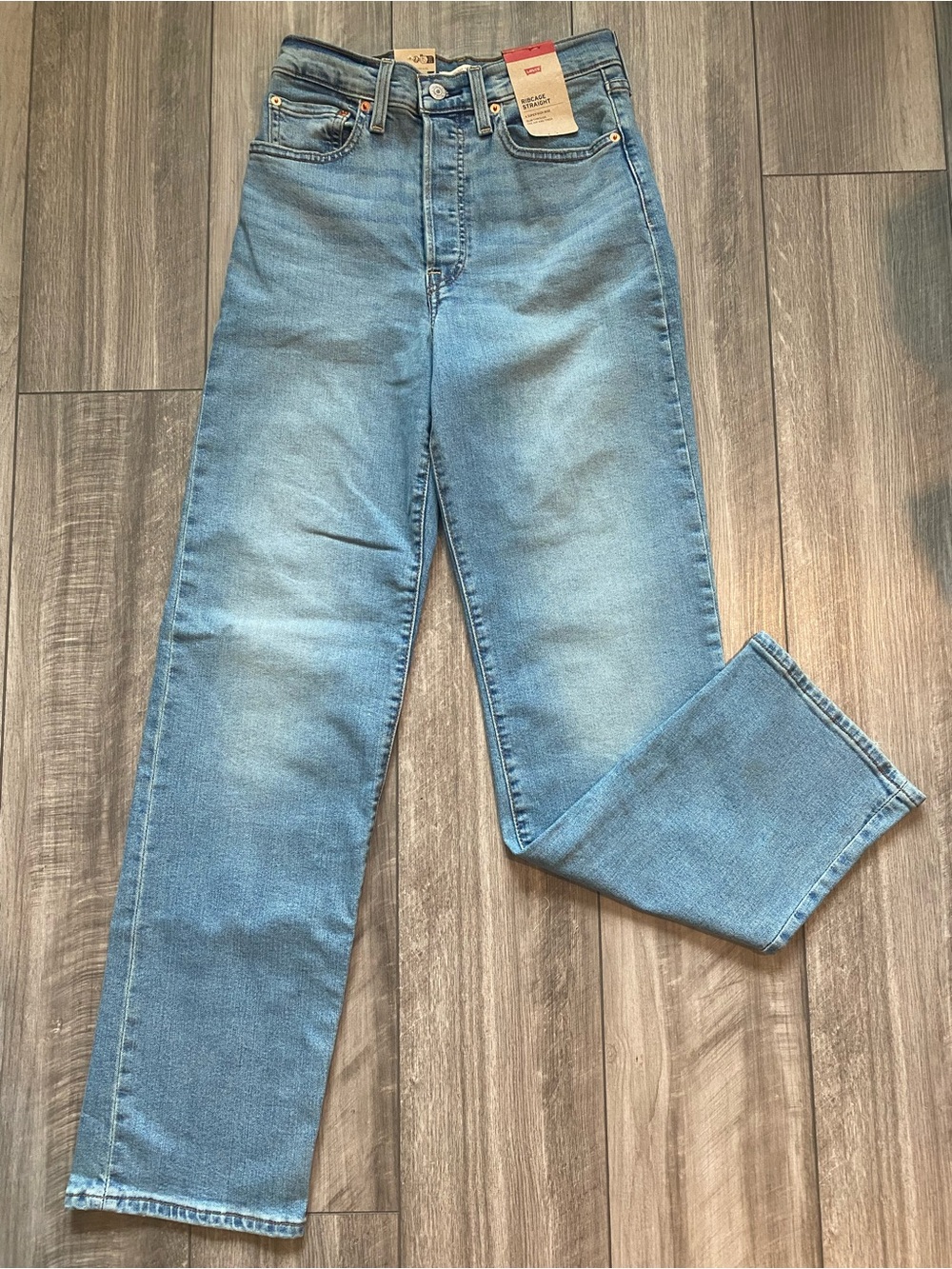 Levi's Ribcage Straight Denim High Rise Waist Jeans 27 New With Tags - Picture 2 of 8